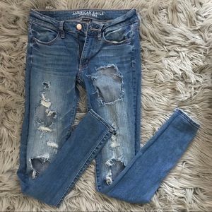 American Eagle Super Stretch Ripped Skinny Jeans